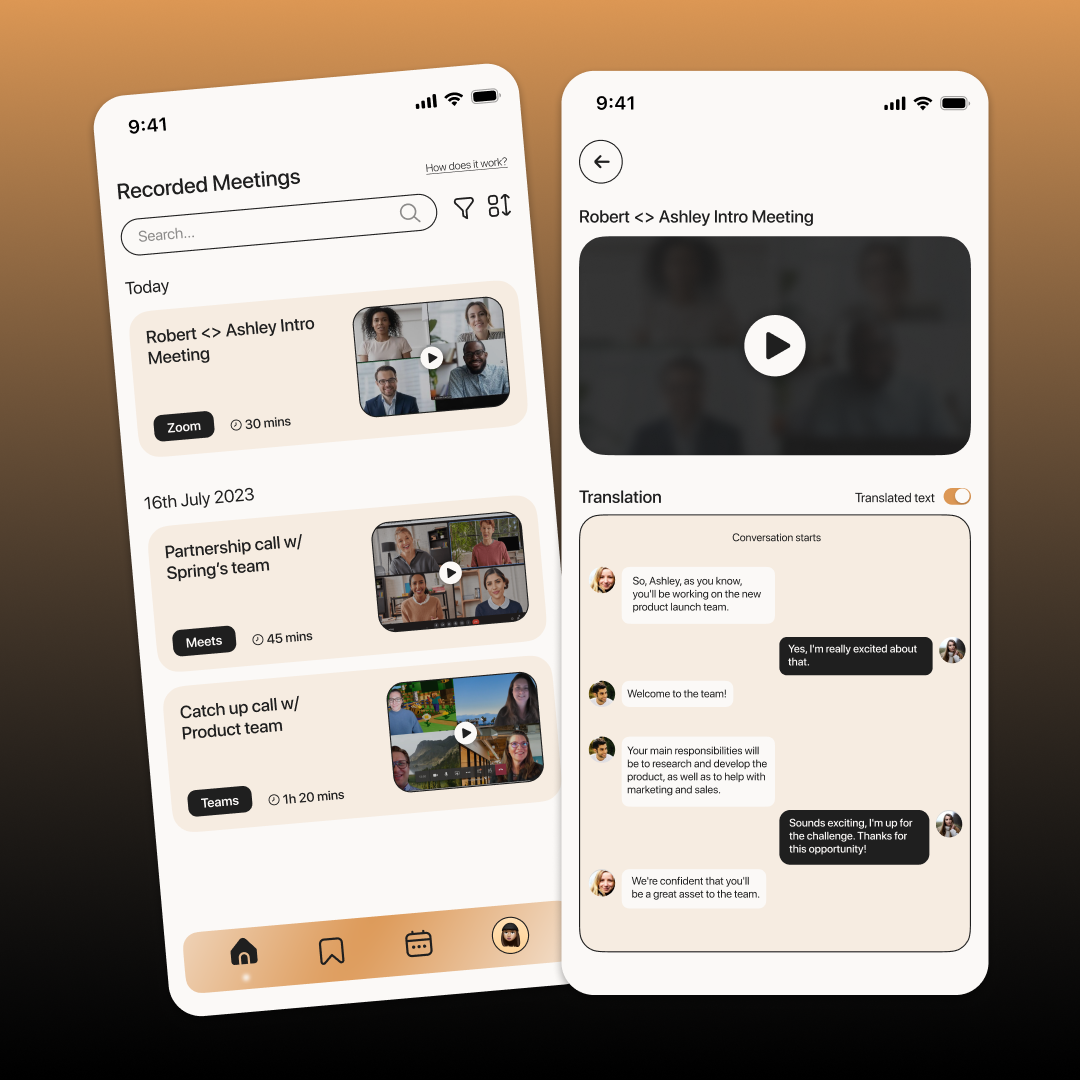 ConverseEasy - AI powered real-time interpretation app ai design interpretation realtime transcript translation ui ux