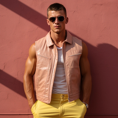 Unusual fashion attractive bright colors colorful creation design fashion illustration male fashion minimalistic pink