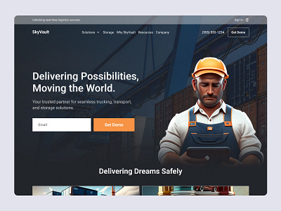 SkyVault - Landing Page branding design graphic design ui ux web desi web design