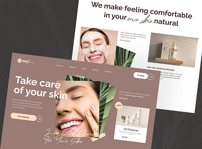⭐️ Skincare product design | Hyperactive beauty product branding cosmetics design e commerce hero section hyperactive makeup online store product design skin skincare spa typography ui ux web design