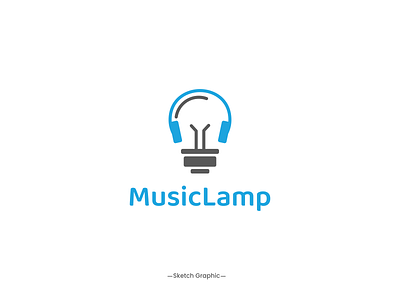 MusicLamp Logo art brand brand design branding business company corporate design dual meaning graphic design icon illustration lamp logo logo combinations mascot music negative space symbol vector