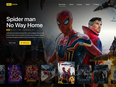 New Movie - Watch Movie Online Website cinema cinema landing page cinema website design landing page movie movie home page movie landing page movie website ui ui design uiux design uiux web design uiux website watch movie watch movie landing page watch movie website web design website design website movie