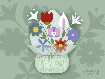 Bouquet of flowers. adobe bouquet of flowers cartoon design flowers graphic design illustration vase vector