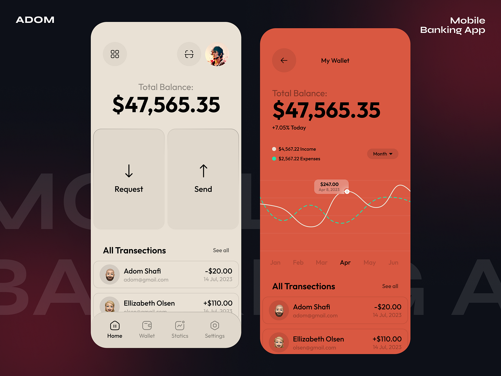 Mobile Banking App by Adom on Dribbble