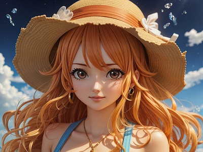 Nami one piece anime no clothes pubis clitoris 64k render anime anime style girl logo logo 3d metaverse nft no clothes web3