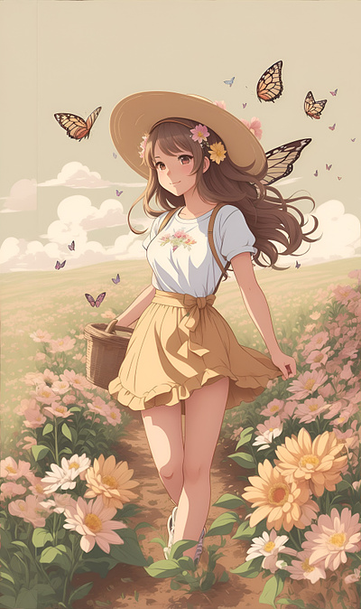 Girl in a Farm 3d animation anime girl anime style branding cool cover page cute anime cute girl anime design farms girl in a farm girls graphic design illustration logo metaverse nft vector web3