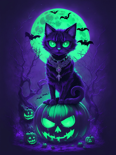 A scary cat Halloween character a scary cat halloween character bones cat lovers cats dark culture hallowen metaverse nft spooky vibes web3