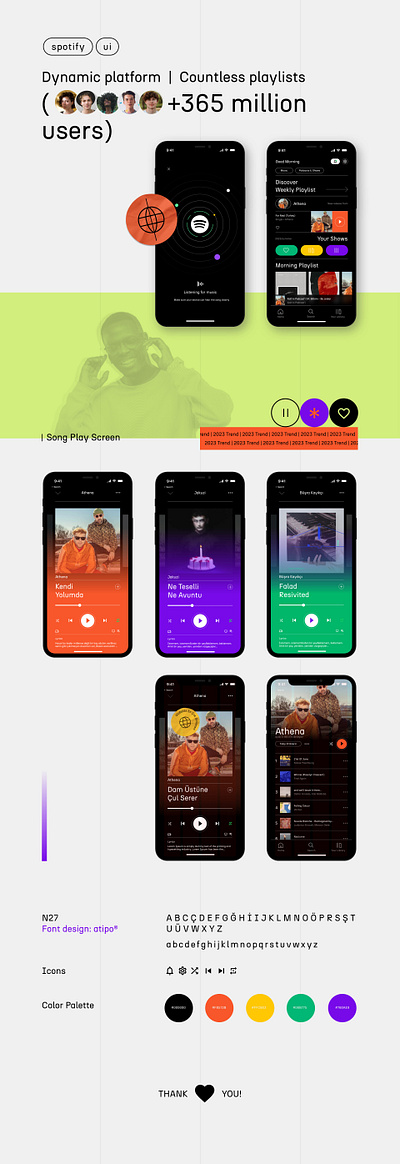 Spotify App Screen adversiting branding design graphic design icons music spotify typography ui