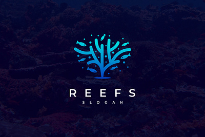 Reef Coral Fish Logo branding design graphic design illustration logo logo design modern snorkeling vector