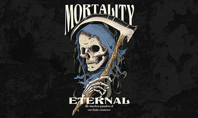 MORTALITY | PREMADE DESIGN artwork available for purchase brand identity branding clothing dark art design graphic design illustration skull t sirt design tshirt