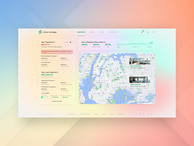 Mortgage & Loan Payoff Track Web App UI UX Dashboard Web Design application dashboard extej finance fintech gradient insurance investing investment investment app loan loans mortgage mortgage tracker property real estate saas ui ux web app web design