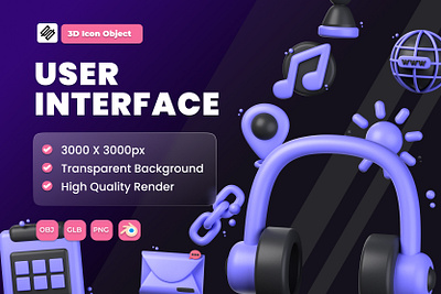 User Interface 3D Icon Pack [ID: #979259] 3d 3d rendering design graphic design icon illustration ui