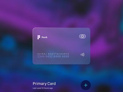 Bank Card with Glassmorphism effect 3d branding graphic design