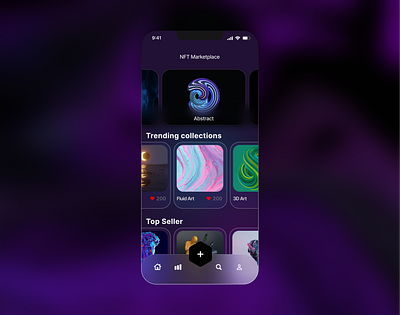 Dark Mode Modern NFT App Home Page Design 3d branding graphic design logo motion graphics ui