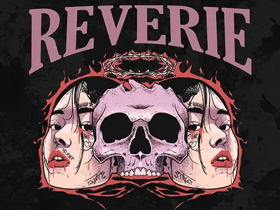 REVERIE | PREMADE DESIGN artwork available for purchase branding clothing dark art design design for sale graphic design grunge hand drawn illustration skull streetwear t shirt t shirt design urban sstyle