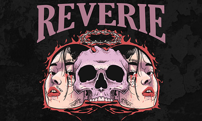 REVERIE | PREMADE DESIGN artwork available for purchase branding clothing dark art design design for sale graphic design grunge hand drawn illustration skull streetwear t shirt t shirt design urban sstyle