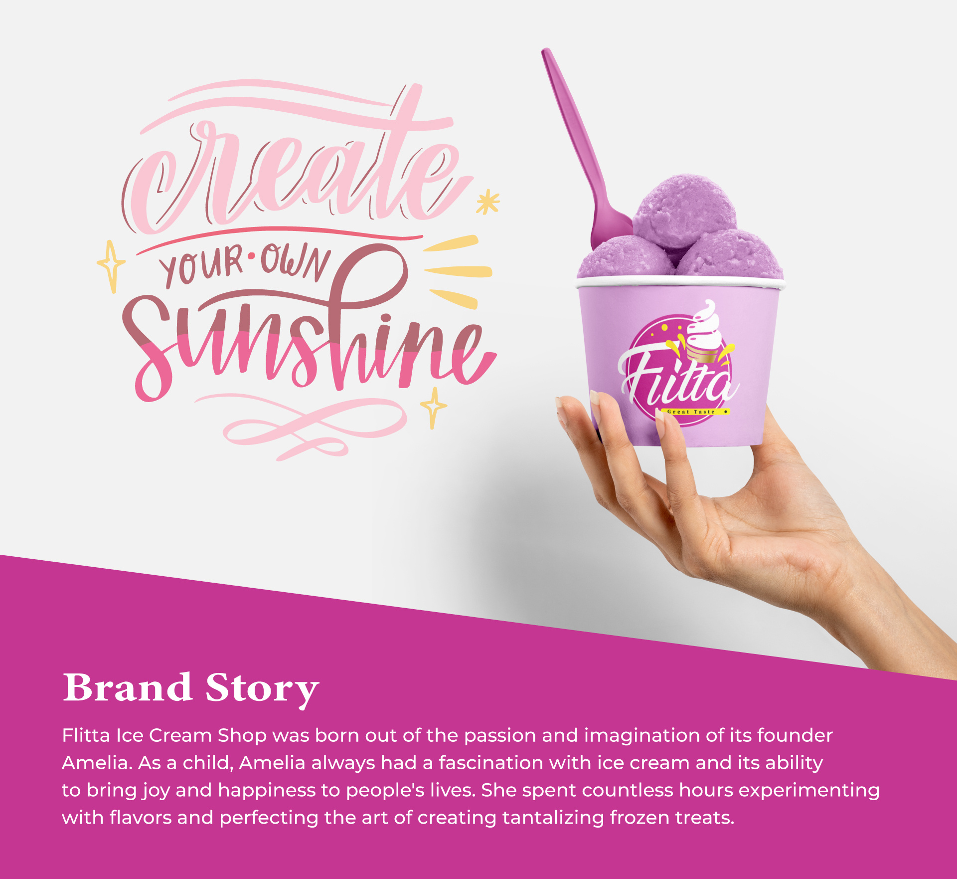 Flitta ( Branding for an ice cream brand advertising amzing banner brand brand identity branding design graphic design ice cream illustration logo logo design logotype modern packging portfolio shake social media post visual branding