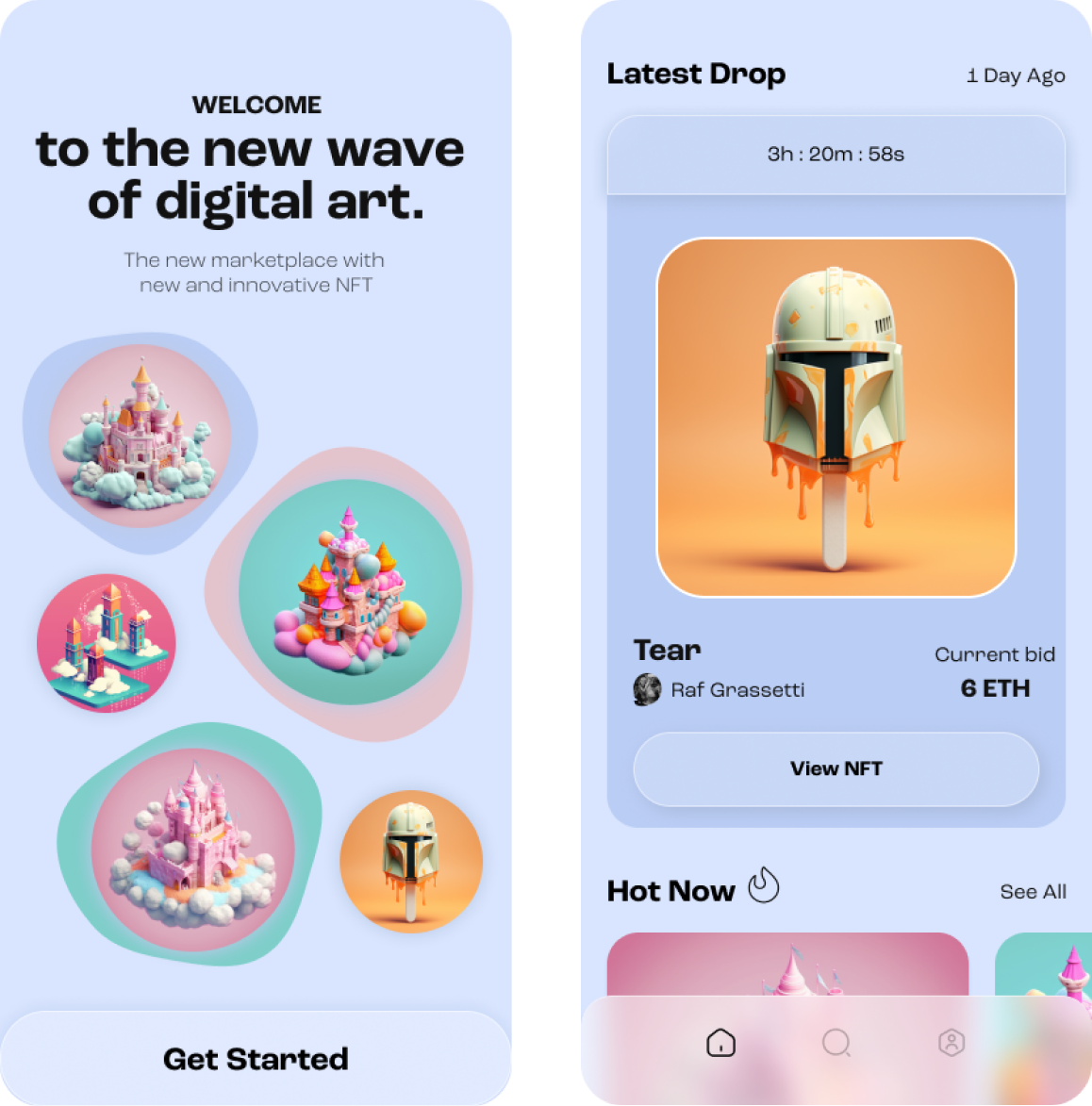 Moon NFT App Case Study Dribbble UI Course Project by Tiffany Ingro