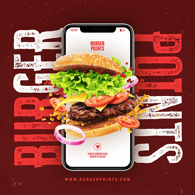 Burger Points Instagram Promotional Post 3d animation branding graphic design logo motion graphics ui