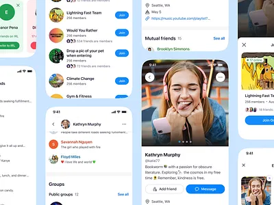 IRL App: Profile page clean design friends ios mobile mutual friends network profile profile page publicgroups sharedinterests social socialnetworking ui ux