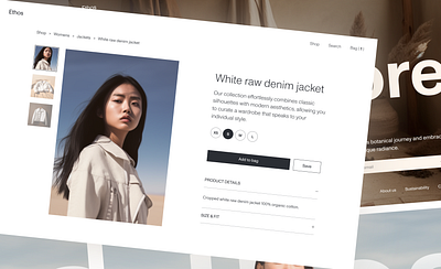 Ethos: Beauty of Simplicity brand clothing dailyui design digital fashion minimalist ui uidesign uiux ux web web design website