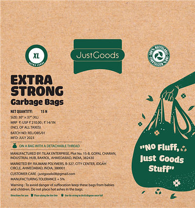 Garbage bag Label Design bag branding creativity design garbage graphic design illustration label label design logo typography