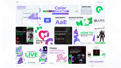 Webdesign & identity — IQ Protocol bauhaus brand identity cards color palette crypto graphic design interface iq labs madeinwebflow marketplace nft rental social media design twitter ui web web3 webflow