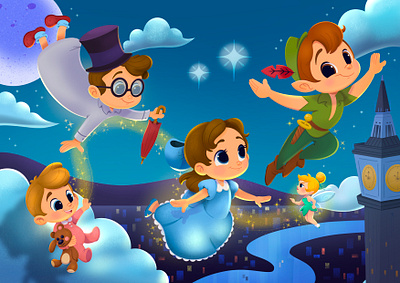 Peter Pan children book illustration