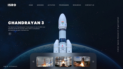 ISRO- Chandrayan 3 banner chandarayan design landing page ui ux design