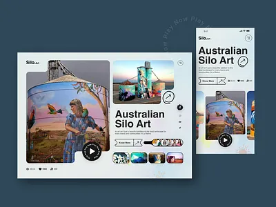 Australian Silo Art art website and mobile australia branding clean creative color homepage design landing page landing page design mobile app design mobile screen design product design slio art street art ui uix user interface design ux web design website design