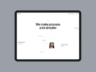 QOVES / main / process section ai animation appearence beauty clean design facial process report site ui ux web