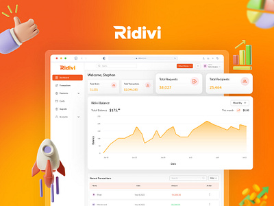 Ridivi Dashboard UX UI Design dashboard design figma logo mockup prototyping ridivi web website design wireframe