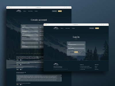 Nature-inspired Create account and Log in Pages create account create profile elegant figma form graphic design input log in nature sign up ui user profile ux