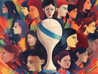 Women's World Cup ⚽️🎉 2d animation beehaya branding cartoon comment football football player freestyle graphic design illustration international like soccer sport support vector woman world cup