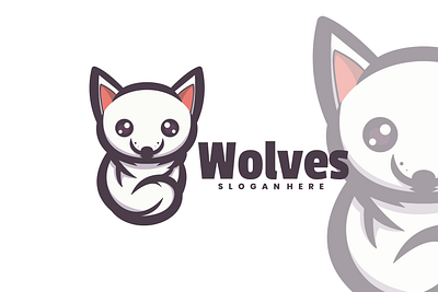 Wolves animal branding cute mascot design graphic design illustration logo ui ux vector