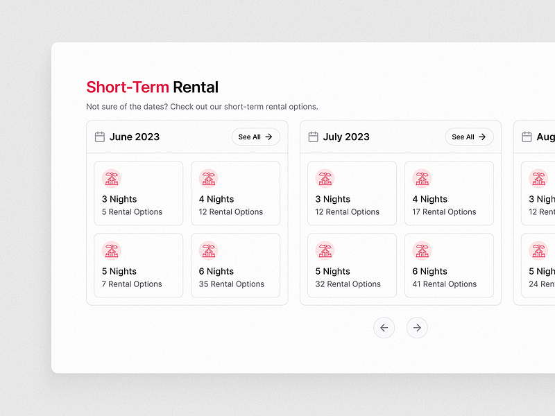 Short Term Rental Section for a Villa Booking Website hotel booking website landing page landing page design rent rent ui rental ui ui design villa villa booking web design