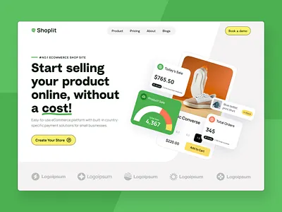 Shoplit - Online Store Builder builder design e commerce header landing page product saas saas landing page saas product shop ui ui ux ui design ux uxdesign visual web design website