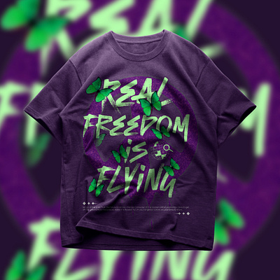 Real Freedom Is Flying Streetwear T-shirt Design branding clean color design graphic design icon illustration minimal streetwear t shirt design vector