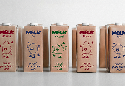 MELK logo and illustrations brand identity branding design graphic design illustration logo packaging vector