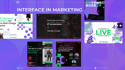Interface in marketing — IQ Protocol announce bauhaus china crypto design gamify gaming graphic design interface iq labs marketing design marketplace release rental social media twitter ui