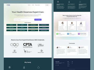 Sendy Health - Website Design body colors dribbble desing fitness gradient colors header design health care health website icons landing page layout design men and women nutrition searching typography ui design user interface design ux design visual design website design