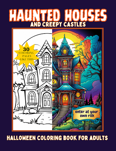Halloween Coloring Book for Adults Haunted Houses coloring book coloring book for adults coloring page coloring pages creepy castle halloween haunted house