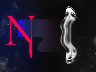Distension abstract dark glitch graphic design