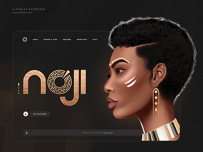 Noji - Hero Exploration african dark theme hero ui website website design