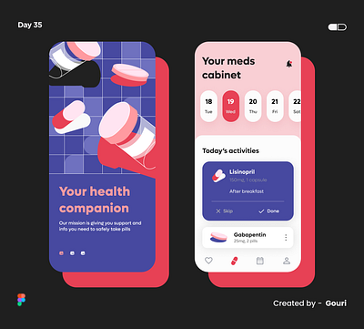 Medication management app app design appdesign application branding design figma graphic design illustration mobile app typography ui ui design uidesign vector