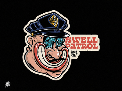 Swell Patrol cop illustration illustrator photoshop police procreate raster surf surfing swell typography vector vintage