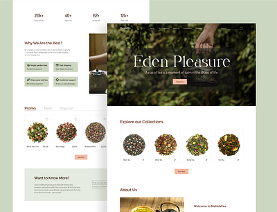 MatildaTEA — E-Commerce Website for Premium Tea Product branding design e commerce figma typography ui webdesign