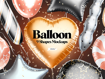 Balloon Shapes Mockups Set ballon decorative download mockup party psd shape