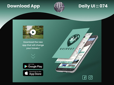 Download App Daily UI 074 application assitance branding call to action cta daily ui design download app graphic design guide guidesy illustration logo share shopping tourism travel typography ui ux