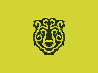 Green Bear Logo animal bear brand branding for sale forest ivy logo mark nagual design